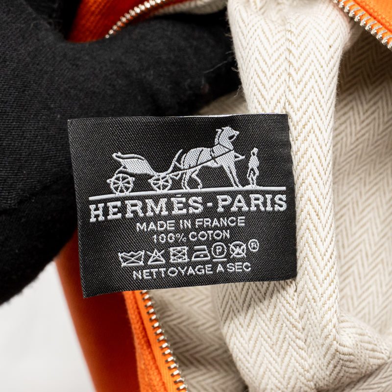 Hermes Bride-a-Brac Travel Case, Small Model Canvas Orange Feu SHW