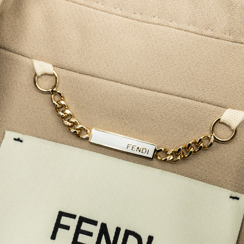 Fendi size 34 jacket silk/viscose/polyamide beige