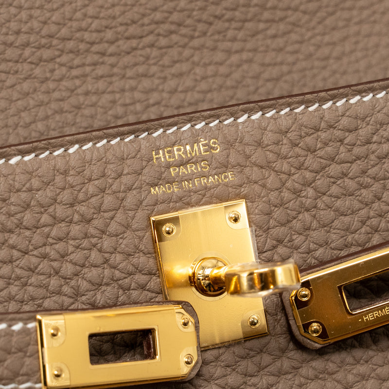 Hermes Kelly 25 Togo Etoupe GHW Stamp K
