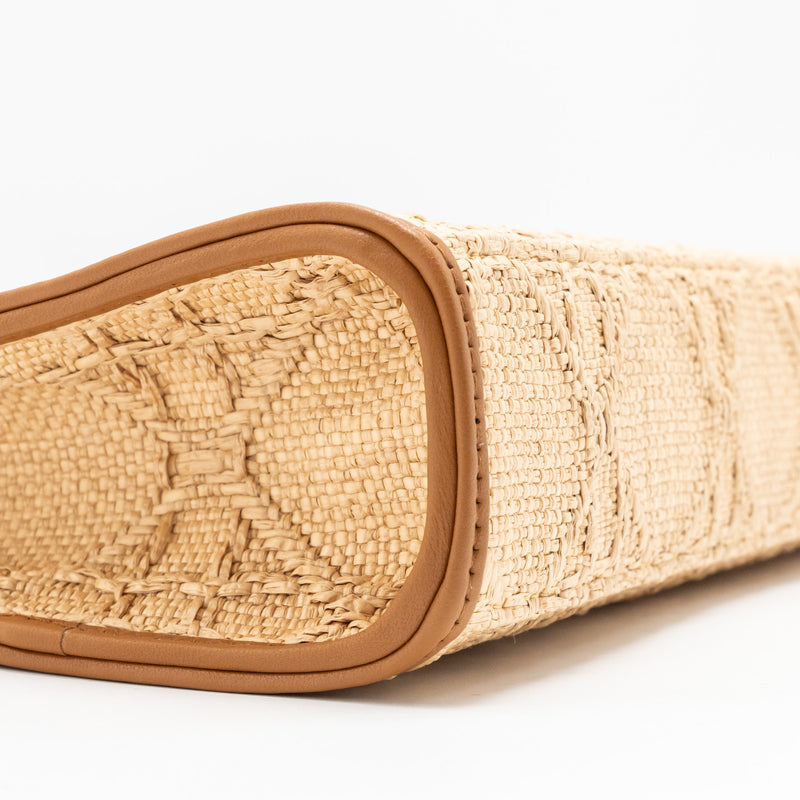 Dior 30 Montaigne Dea Pouch Natural Cannage Raffia Beige/Multicolour GHW