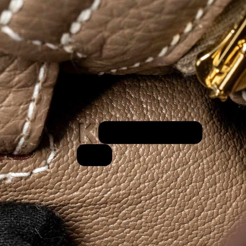 Hermes Kelly 25 Togo Etoupe GHW Stamp K
