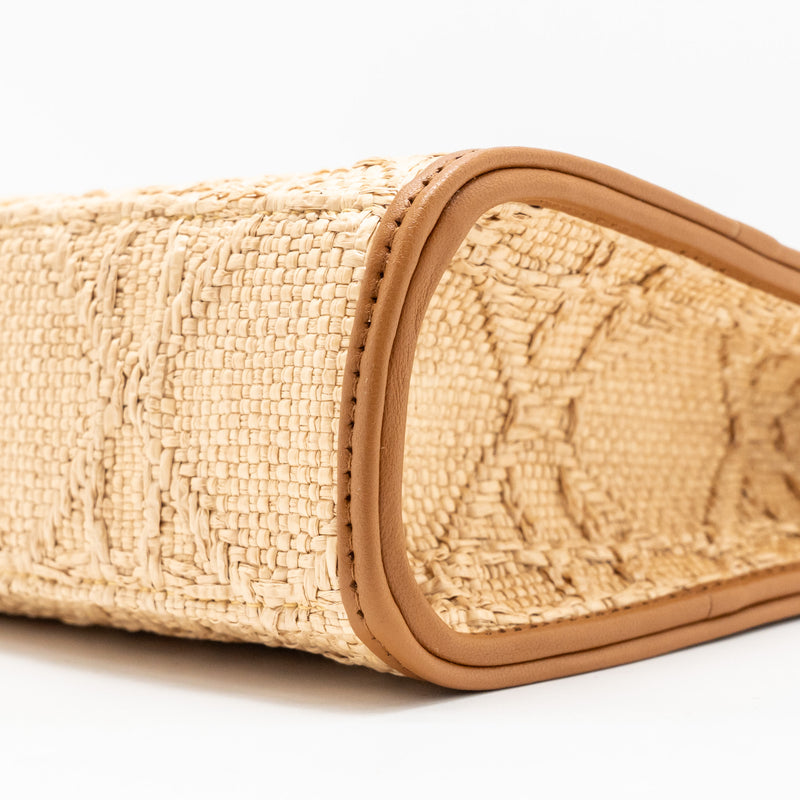 Dior 30 Montaigne Dea Pouch Natural Cannage Raffia Beige/Multicolour GHW