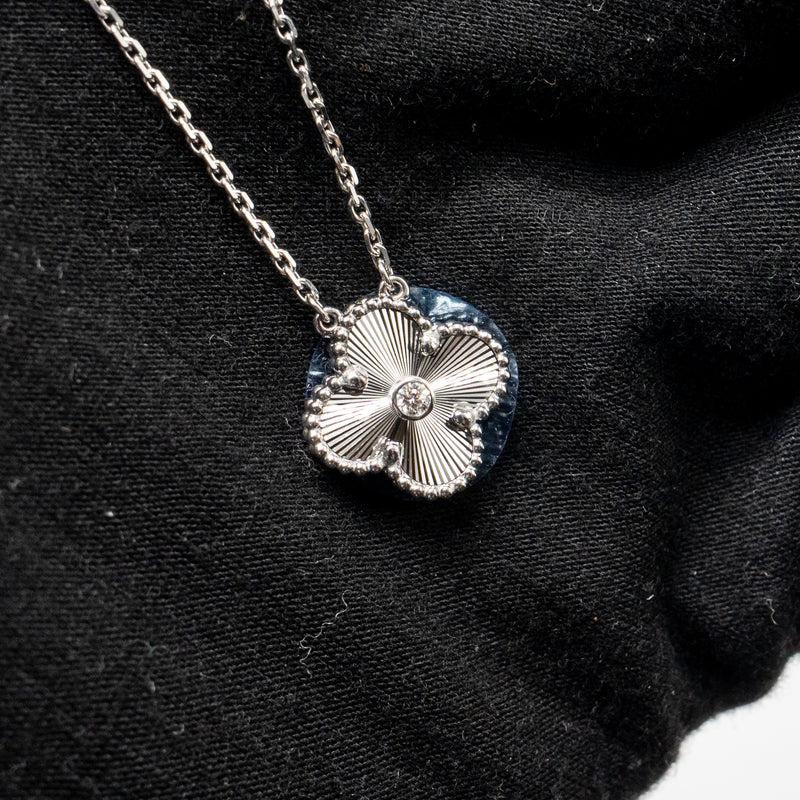 Van Cleef & Arpels 2020 Holiday Limited Pendant Guilloche White Gold Diamond