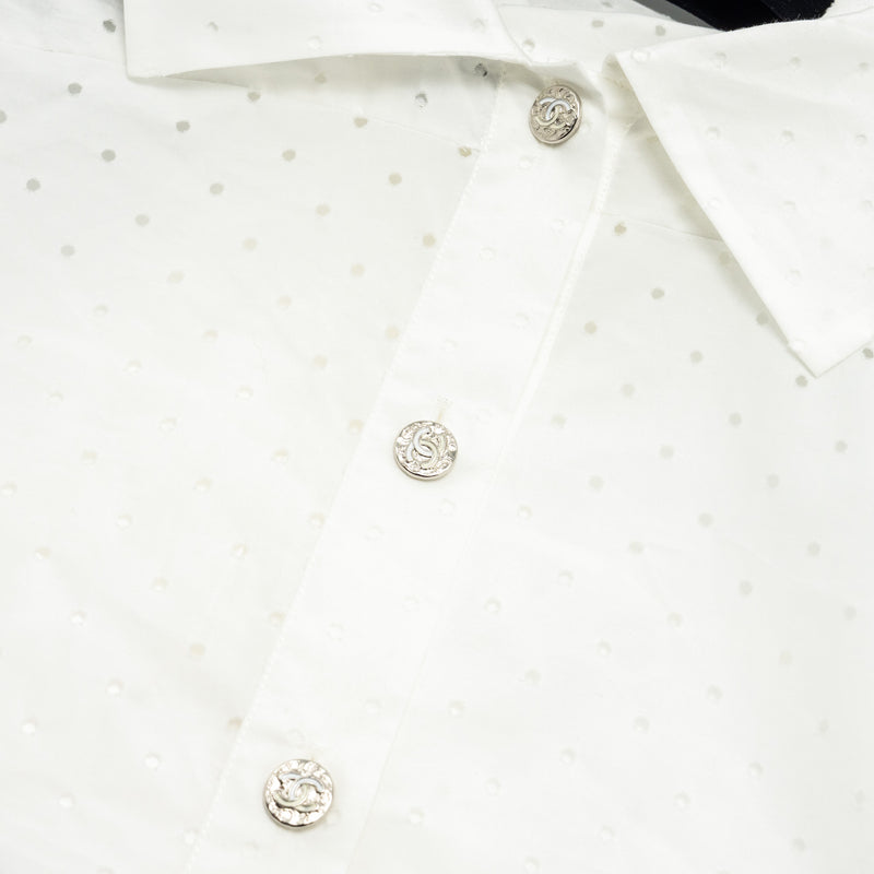 Chanel size 34 23S blouse shirt cotton white