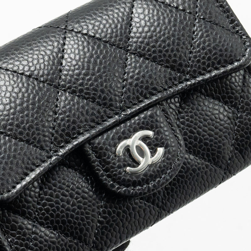 CHANEL CLASSIC flap card holder caviar black SHW (Microchip)