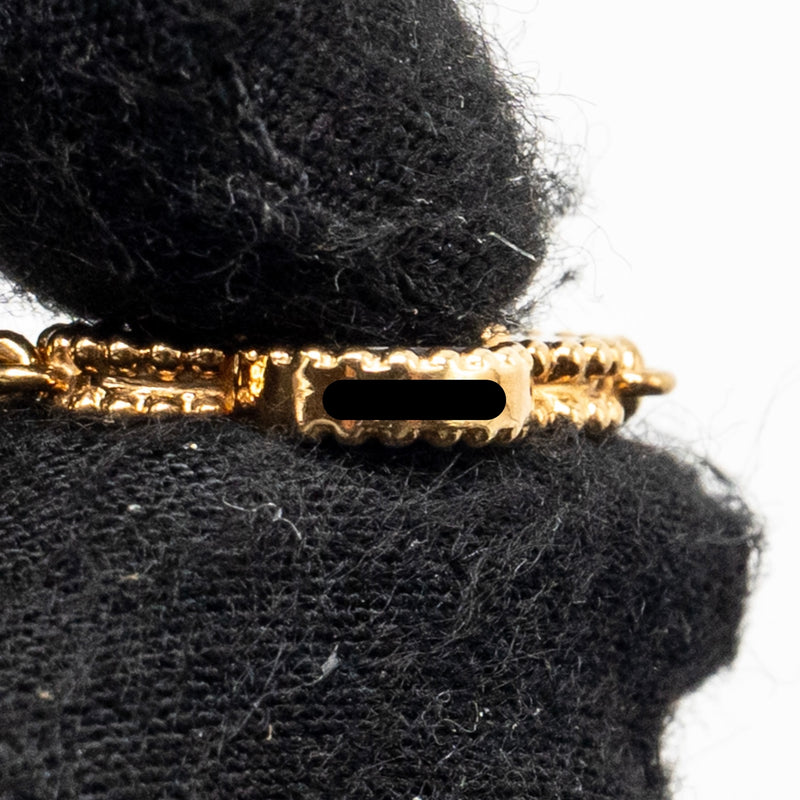 Van Cleef & Arpels Vintage Alhambra Bracelet 5 Motifs Onyx Yellow Gold