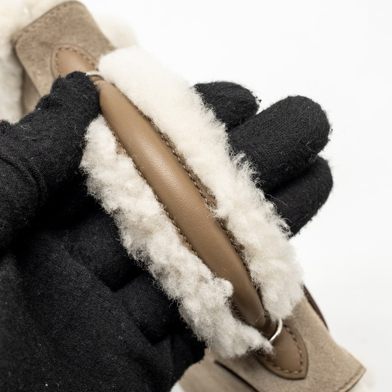 Hermes Mini Kelly Pluch Grizzly/Swift/Mouton Merinos Gris Caillou/Ecru/Etoupe SHW Stamp W