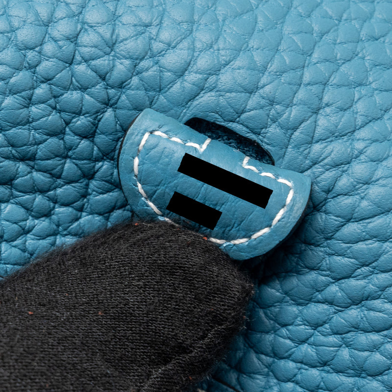 Hermes Mini Evelyne Clemence New Blue Jean GHW Stamp B