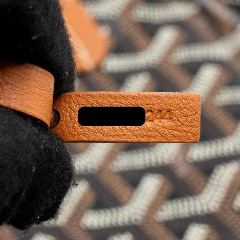 Goyard Mini Anjou Tote Bag Goyardine Canvas/Calfskin Tan SHW