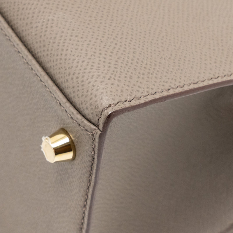 Hermes Kelly 28 Epsom Gris Etain GHW Stamp D