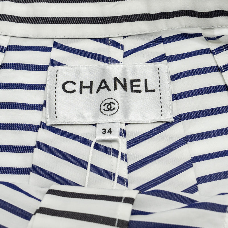 Chanel size 34 22S Long skirt cotton grey/black