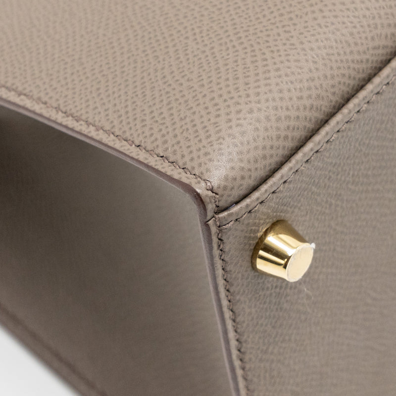 Hermes Kelly 28 Epsom Gris Etain GHW Stamp D