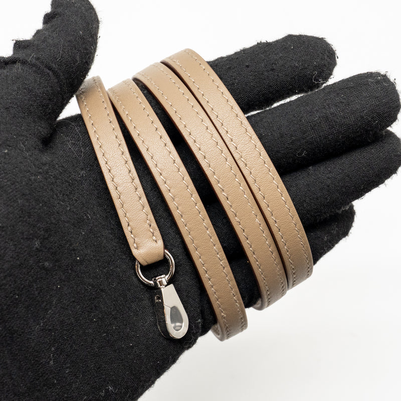 Hermes Mini Kelly Pluch Grizzly/Swift/Mouton Merinos Gris Caillou/Ecru/Etoupe SHW Stamp W