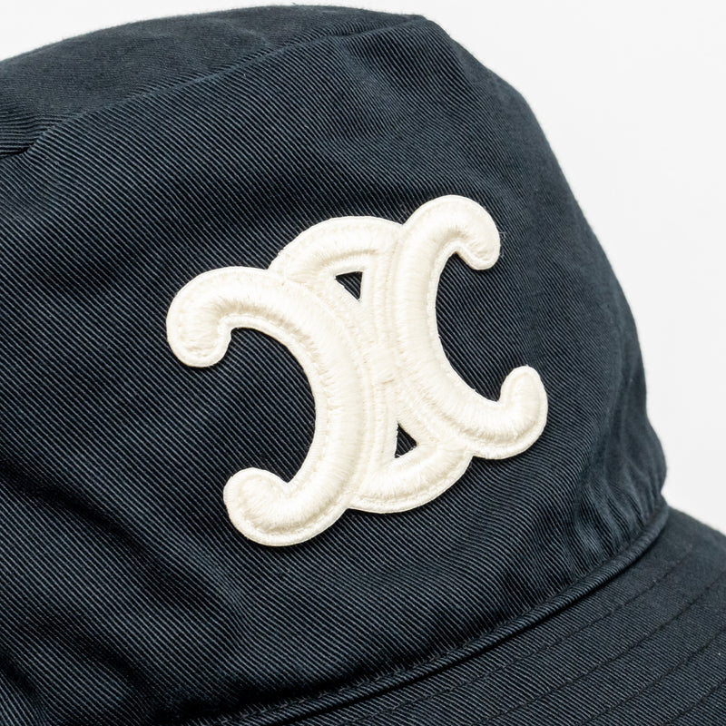 Celine Size S Triomphe Bob and Baseball Cap Cotton Black (Sell in Set)