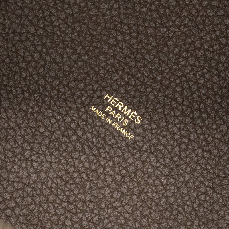 Hermes picotin 22 lock bag clemence etoupe GHW stamp Y