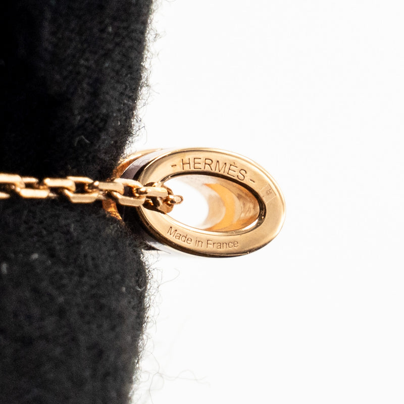 Hermes Mini Pop H Pendant Rose Dragee RGHW