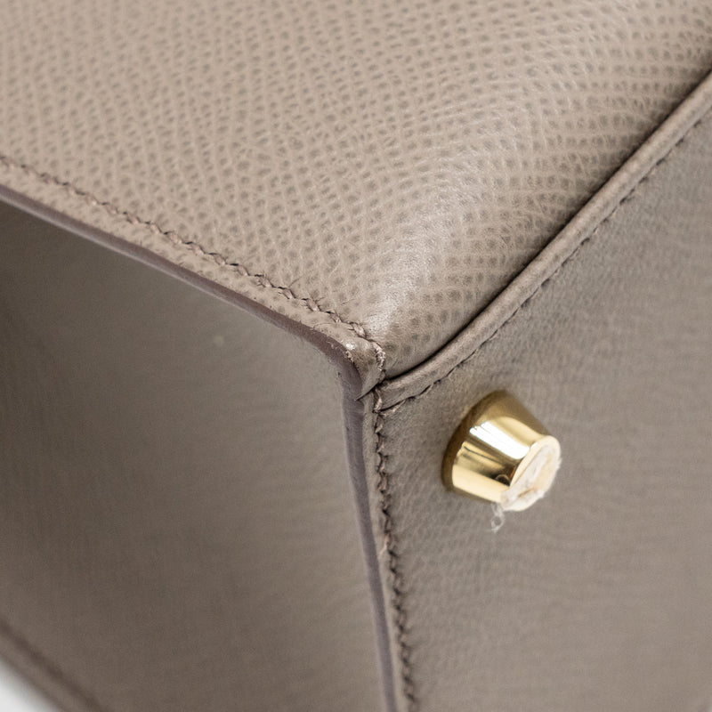Hermes Kelly 28 Epsom Gris Etain GHW Stamp D