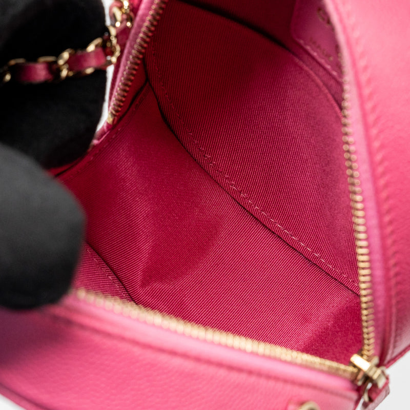 Chanel Round Vanity With Chain Caviar Pink LGHW
