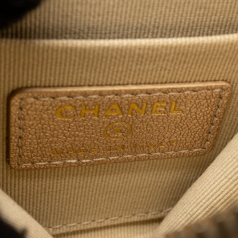 Chanel 25C Coin Pouch and AirPods Case Metallic Lambskin Gold GHW (Microchip)