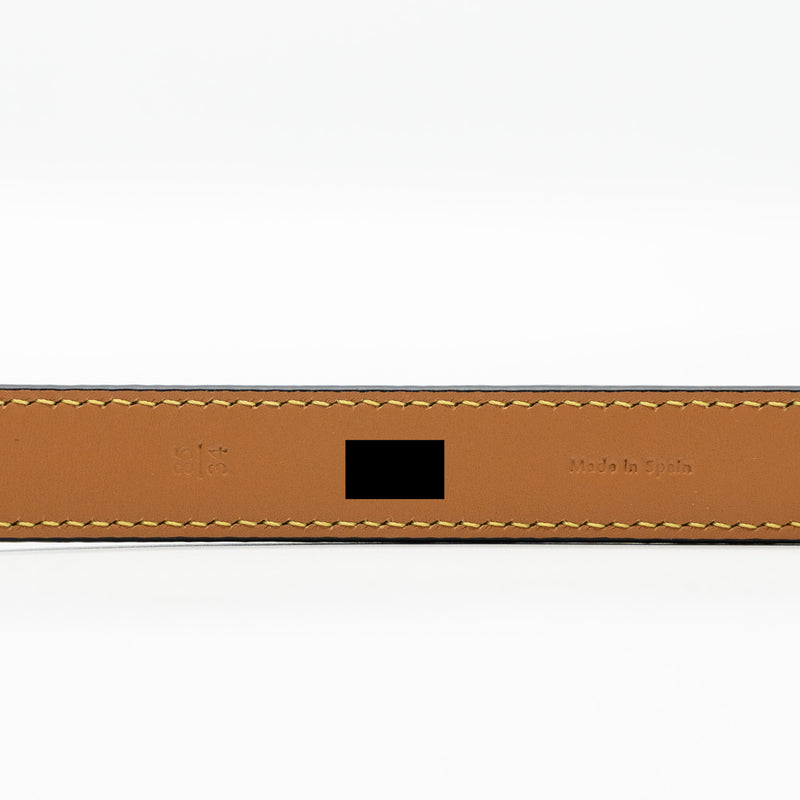 Loewe size 85 Anagram belt grain calfskin light grey / caramel SHW