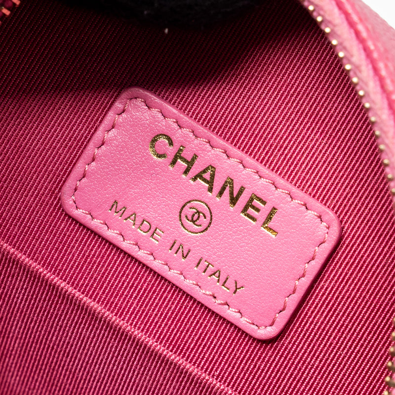 Chanel Round Vanity With Chain Caviar Pink LGHW