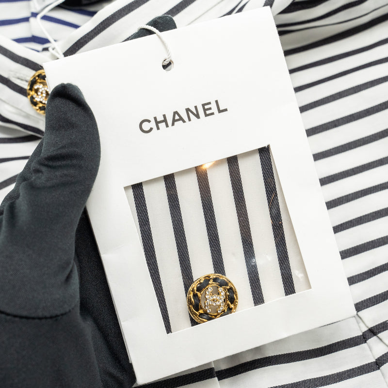 Chanel size 34 22S Long skirt cotton grey/black