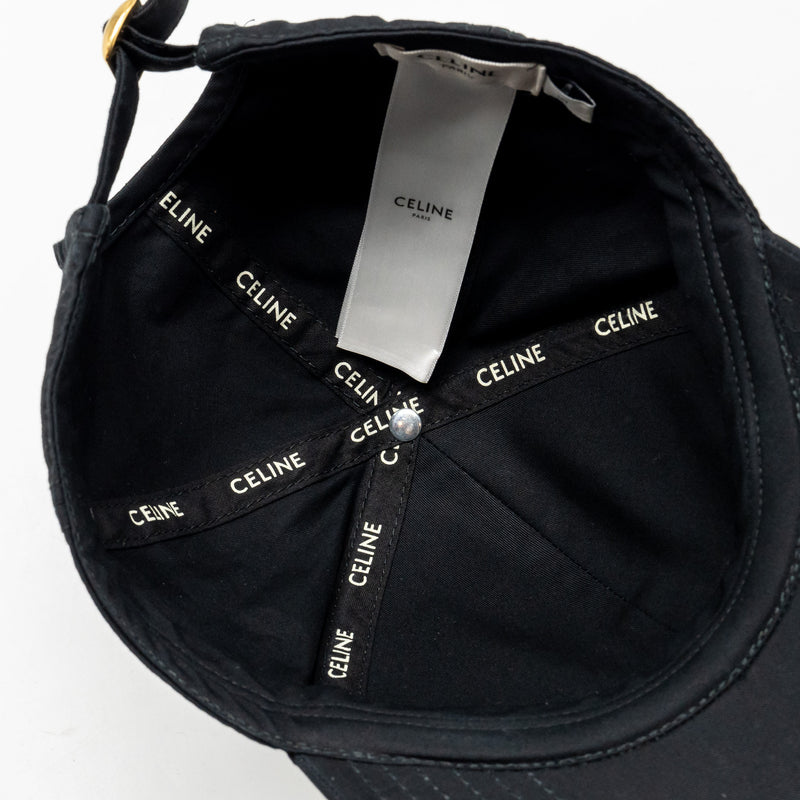 Celine Size S Triomphe Bob and Baseball Cap Cotton Black (Sell in Set)