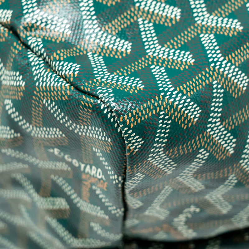 Goyard Saint Louis GM Tote Bag Canvas / Calfskin Green SHW