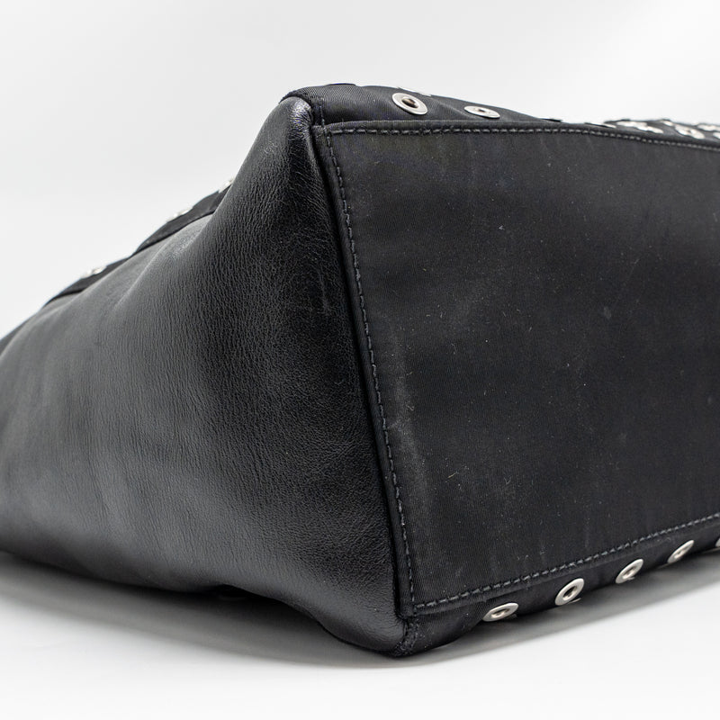 Prada shoulder bag lambskin / fabric black SHW