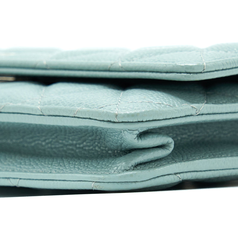 Chanel Wallet On Chain Caviar Light Blue SHW