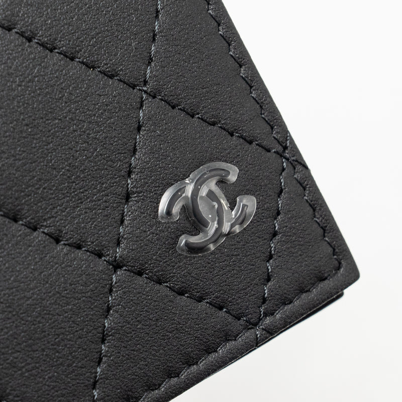 Chanel Quilted CC Card Holder Calfskin Black with Black Hardware (Microchip)
