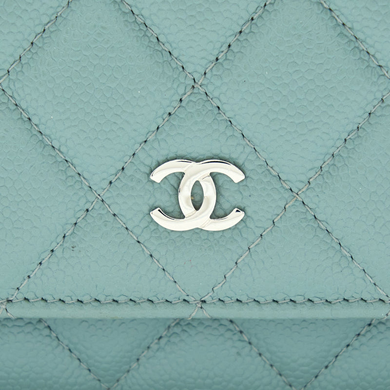 Chanel Wallet On Chain Caviar Light Blue SHW