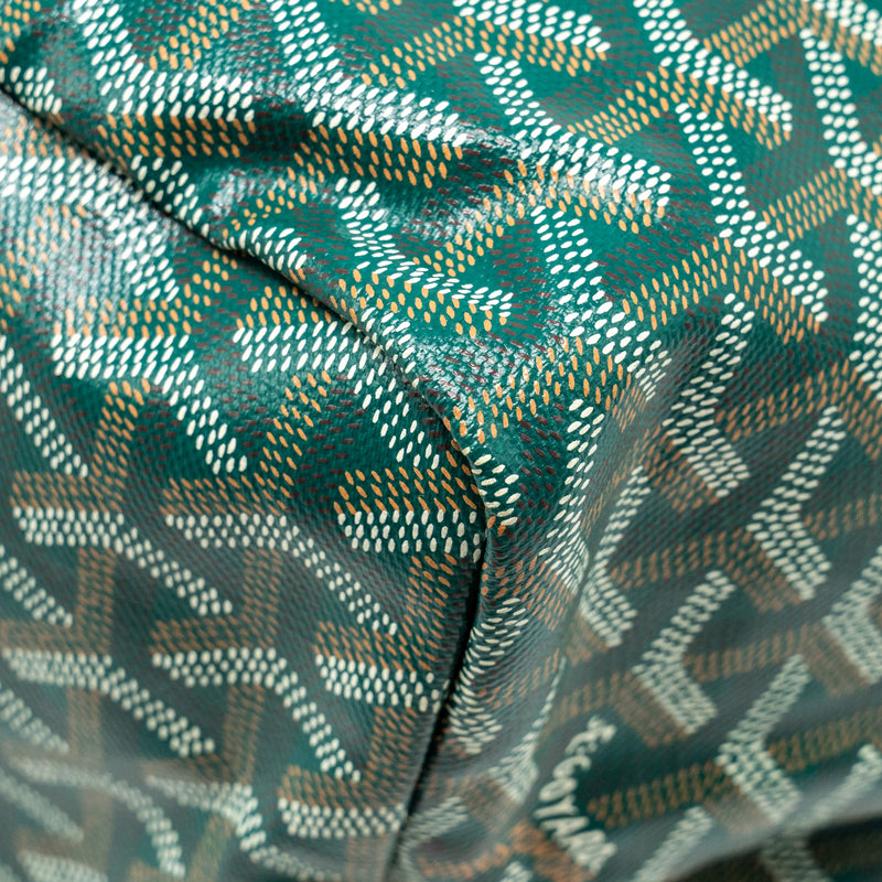 Goyard Saint Louis GM Tote Bag Canvas / Calfskin Green SHW