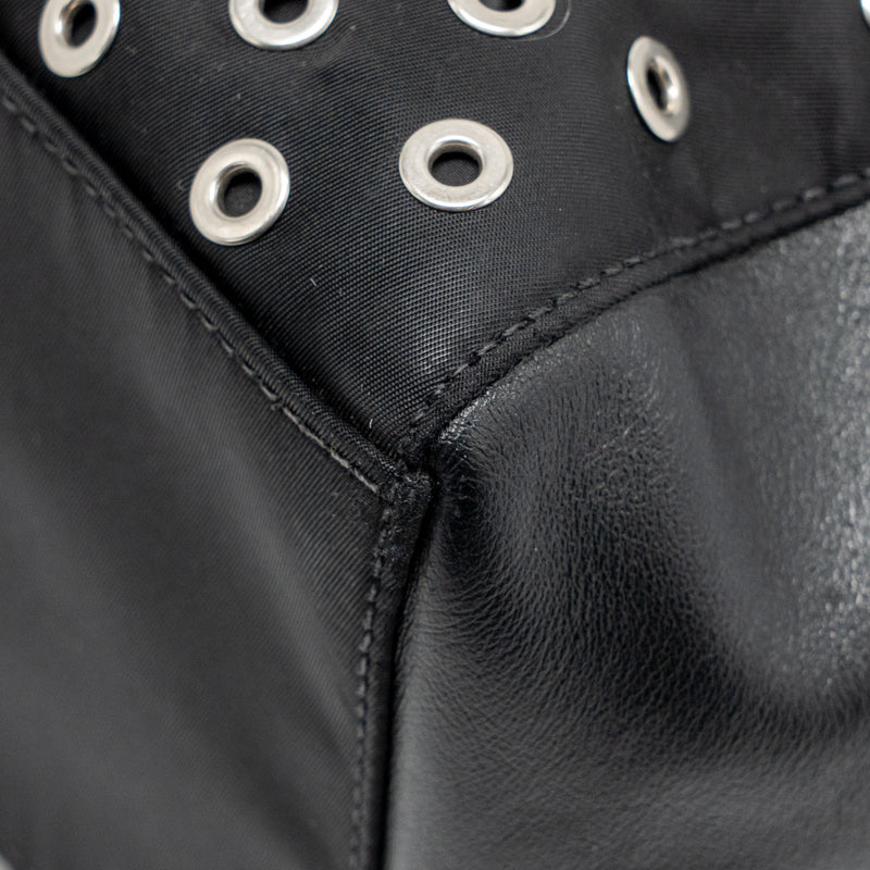 Prada shoulder bag lambskin / fabric black SHW
