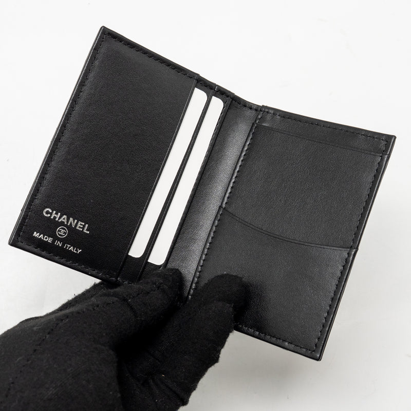Chanel Quilted CC Card Holder Calfskin Black with Black Hardware (Microchip)