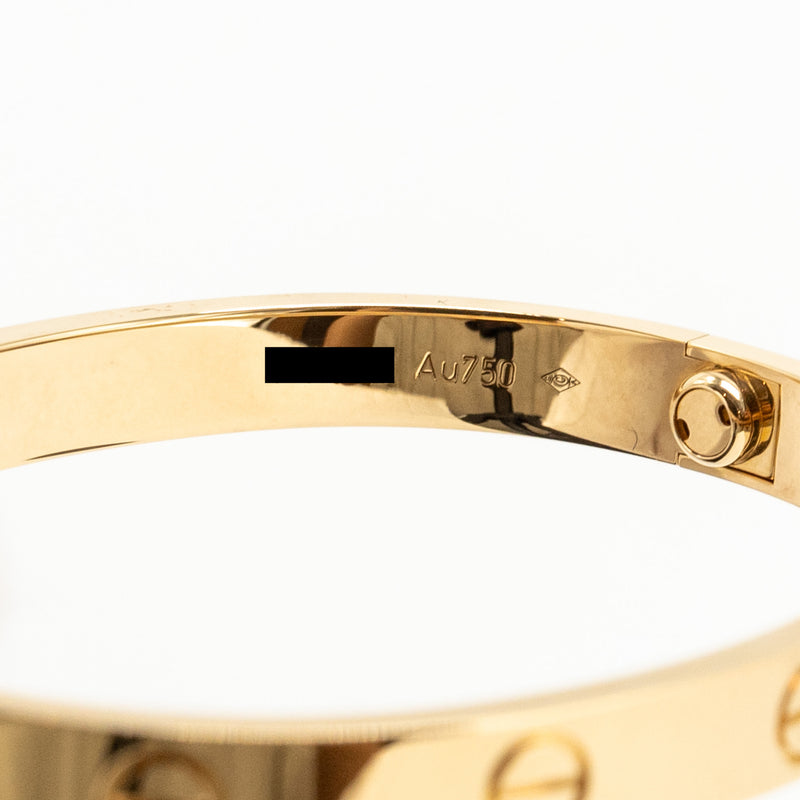 CARTIER Size 16 Love Bracelet Yellow Gold