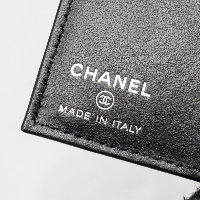 Chanel Quilted CC Card Holder Calfskin Black with Black Hardware (Microchip)