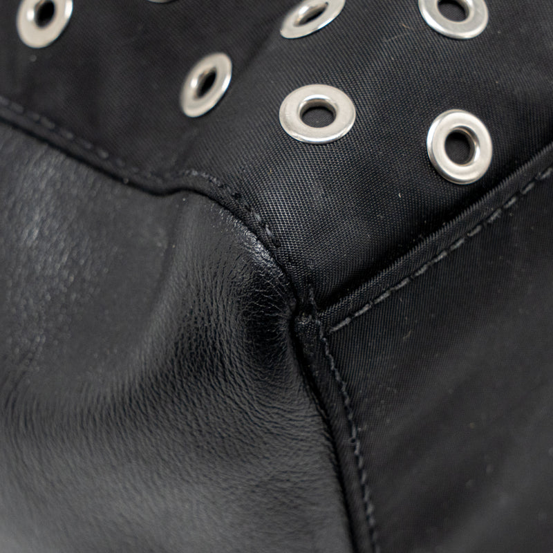 Prada shoulder bag lambskin / fabric black SHW