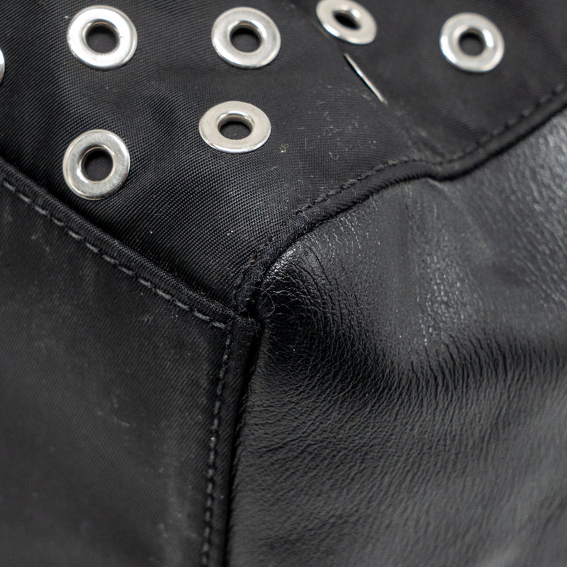 Prada shoulder bag lambskin / fabric black SHW