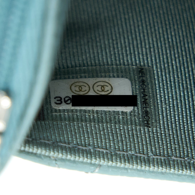 Chanel Wallet On Chain Caviar Light Blue SHW