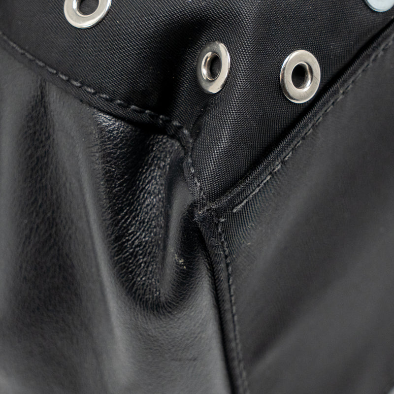 Prada shoulder bag lambskin / fabric black SHW