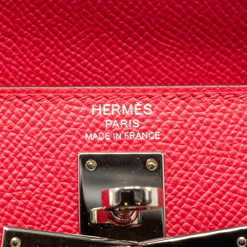 Hermes Kelly 25 Sellier Epsom Rose Extreme SHW stamp D