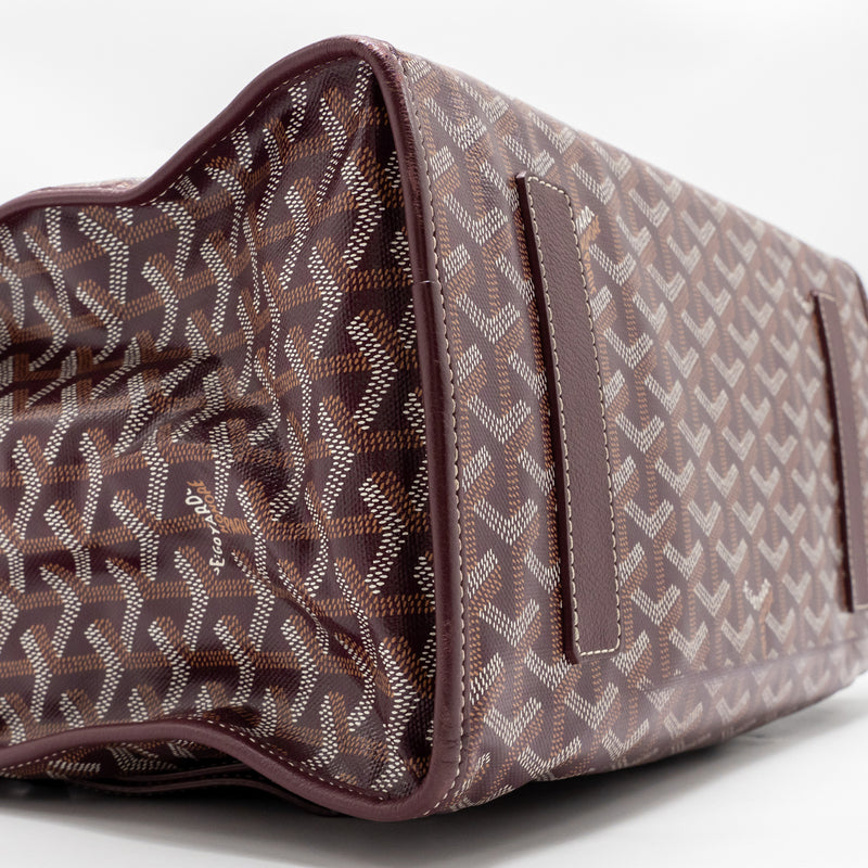 Goyard Saint Leger Backpack Goyardine Canvas Burgundy SHW
