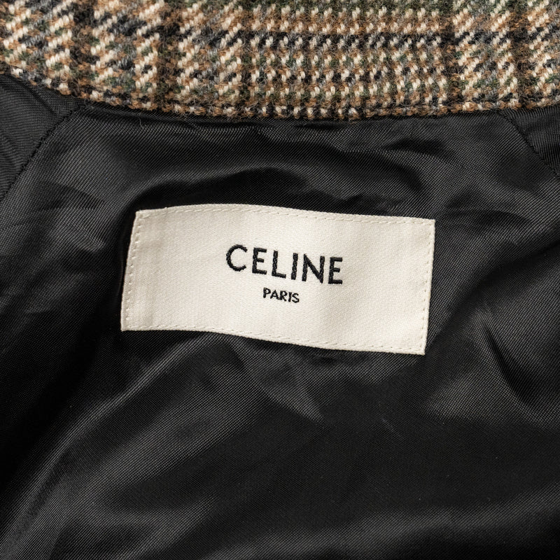 Celine Size 46 Studded Teddy Jacket Wool Marron SHW