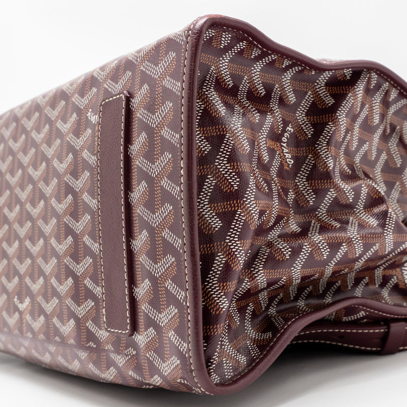 Goyard Saint Leger Backpack Goyardine Canvas Burgundy SHW