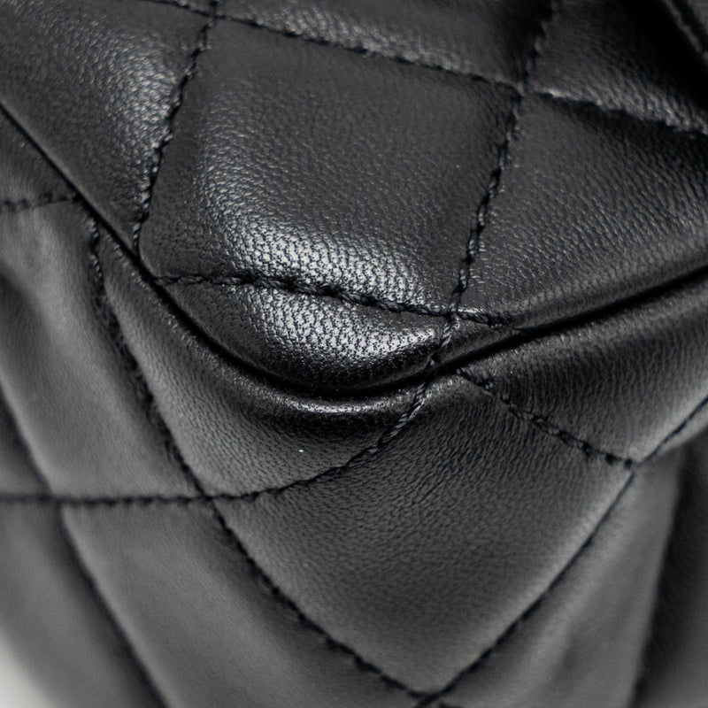 CHANEL Pearl Crush Mini Rectangular Flap Bag Lambskin Black GHW (Microchip)