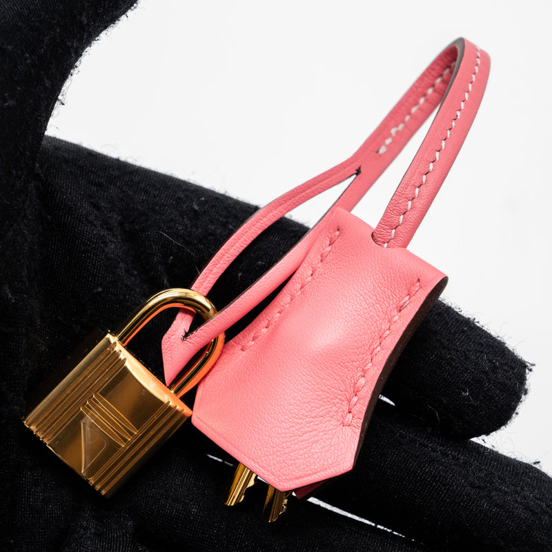 Hermes Birkin 25 Special Order Swift Craie/ Rose Azalee GHW Stamp U