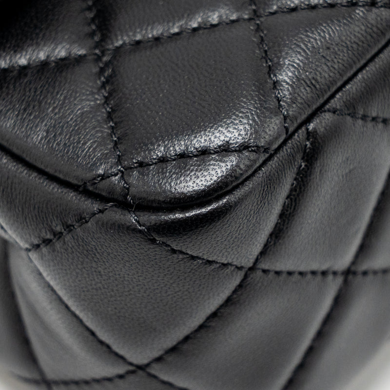 CHANEL Pearl Crush Mini Rectangular Flap Bag Lambskin Black GHW (Microchip)