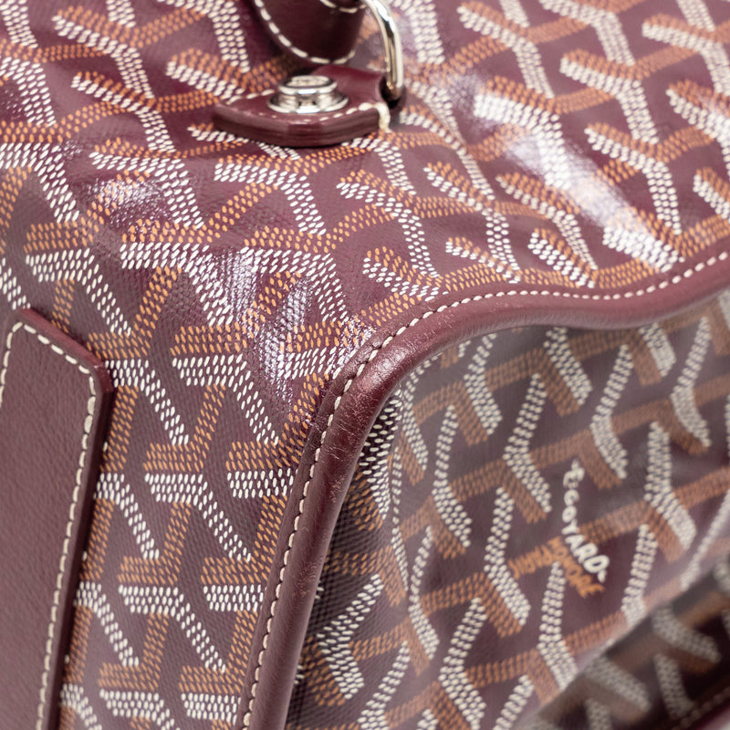 Goyard Saint Leger Backpack Goyardine Canvas Burgundy SHW
