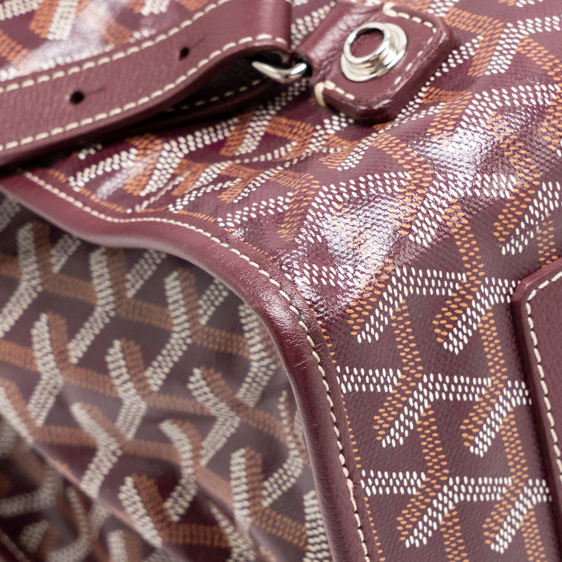 Goyard Saint Leger Backpack Goyardine Canvas Burgundy SHW